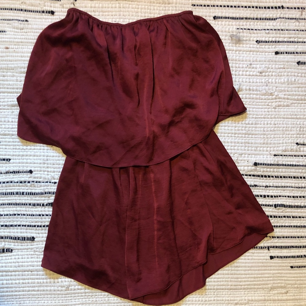 burgundy romper